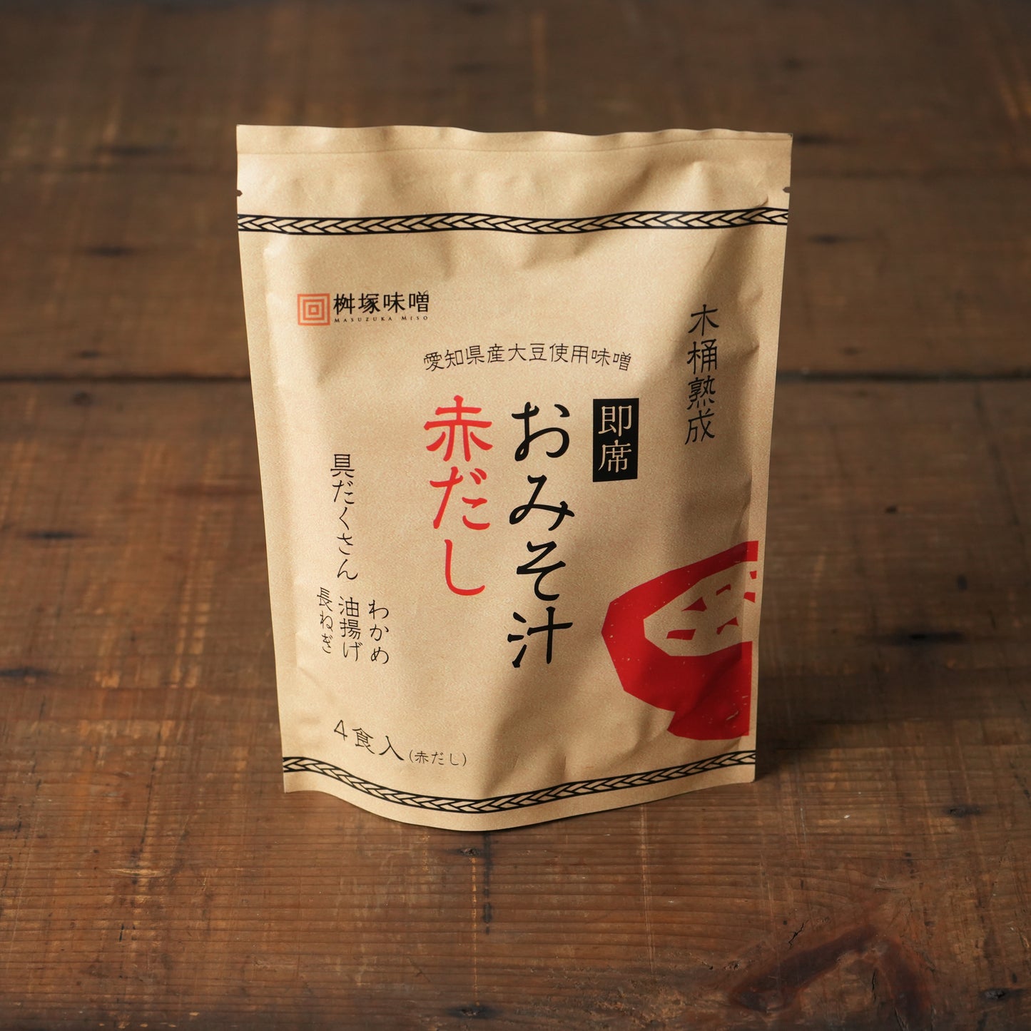 Aka-dashi Miso Soup 4Pack - Traditional Mame Miso Soup by Noda Miso Co. 81.6g/2.88oz