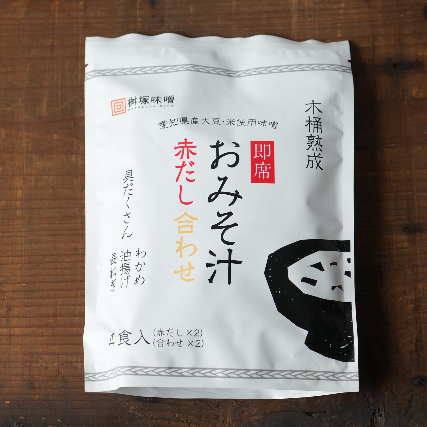 Aka&Awase-dashi Miso Soup 4Pack- Traditional Mame and Rice Miso Soup by Noda Miso Co. 81.6g/2.88oz