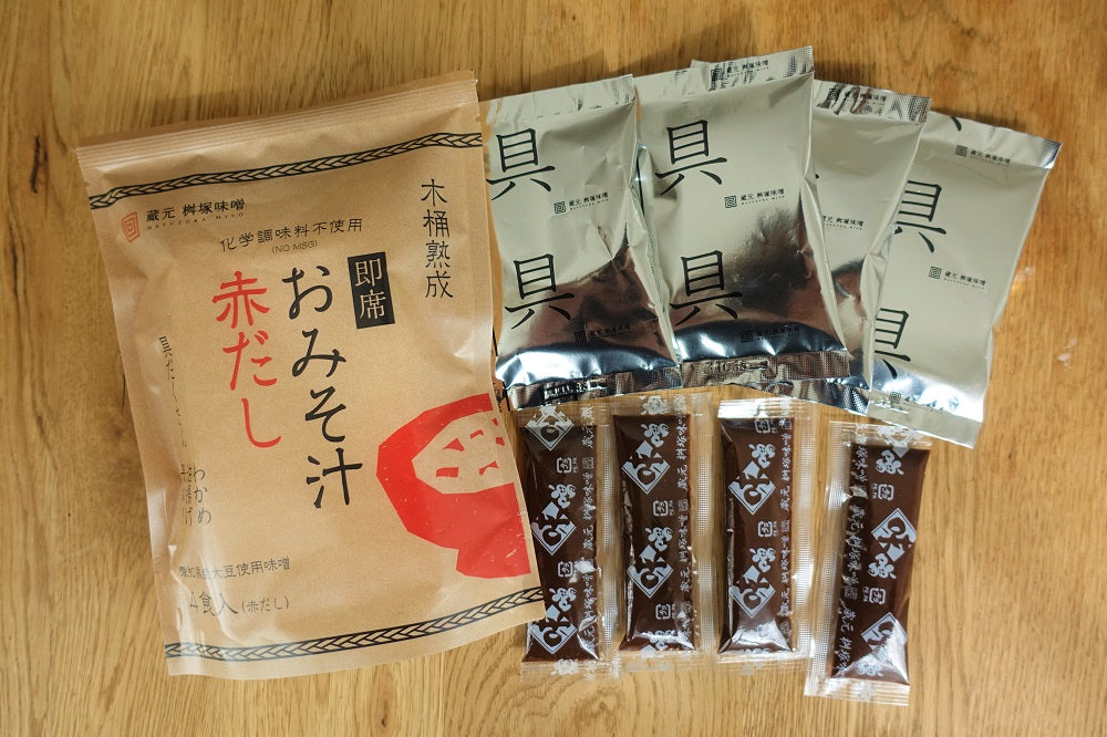 Aka-dashi Miso Soup 4Pack - Traditional Mame Miso Soup by Noda Miso Co. 81.6g/2.88oz