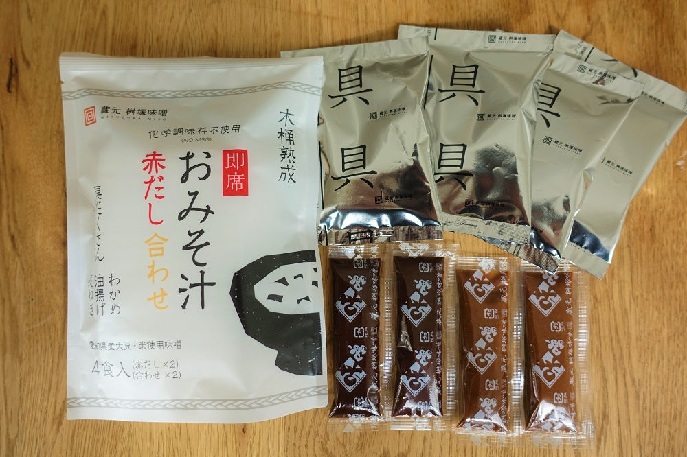 Aka&Awase-dashi Miso Soup 4Pack- Traditional Mame and Rice Miso Soup by Noda Miso Co. 81.6g/2.88oz
