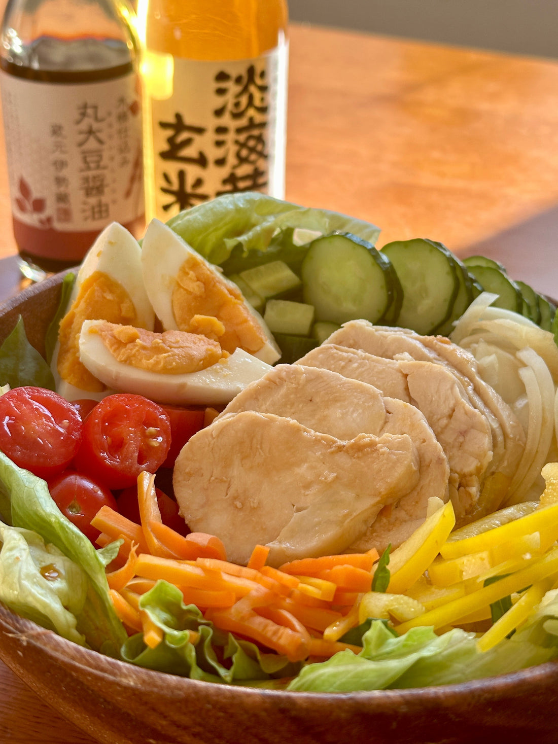 How to make "Colorful Rainbow Chicken Salad" with tamari soy sause